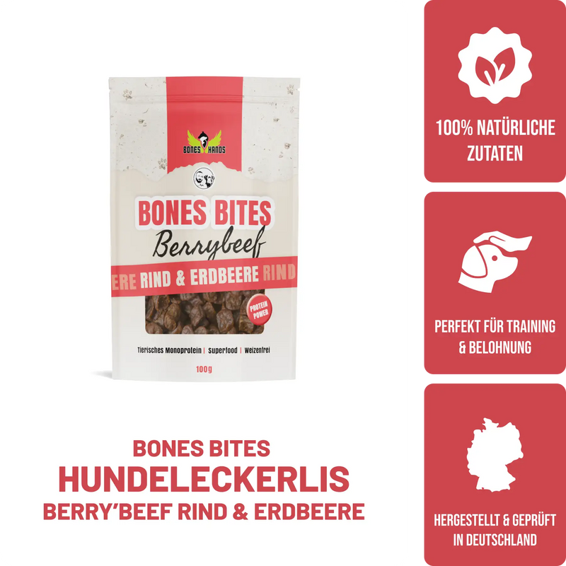 Bones Bites BerryBeef mit Rind und Erdbeere