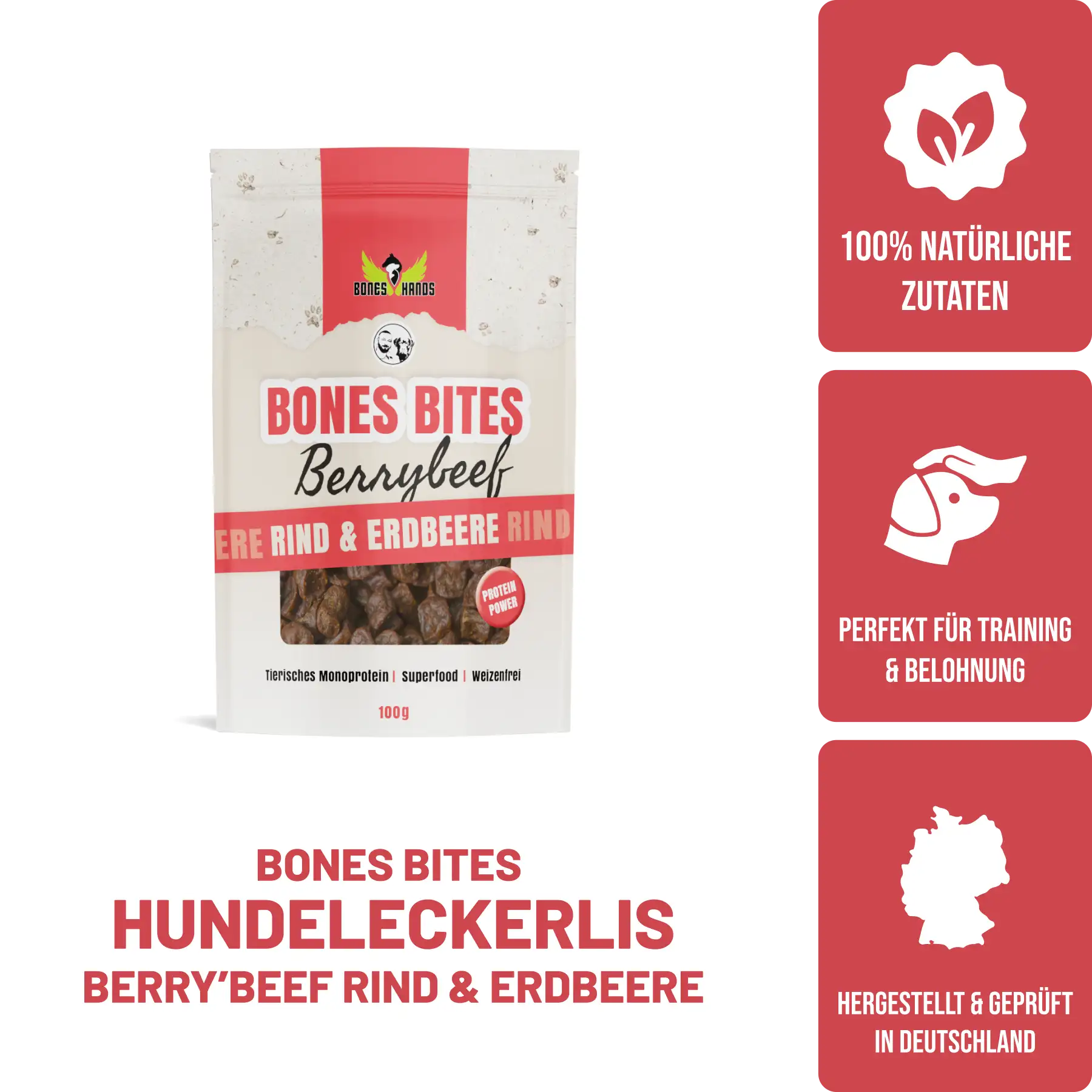 BonesBites Berrybeef Leckerlis Boneshands