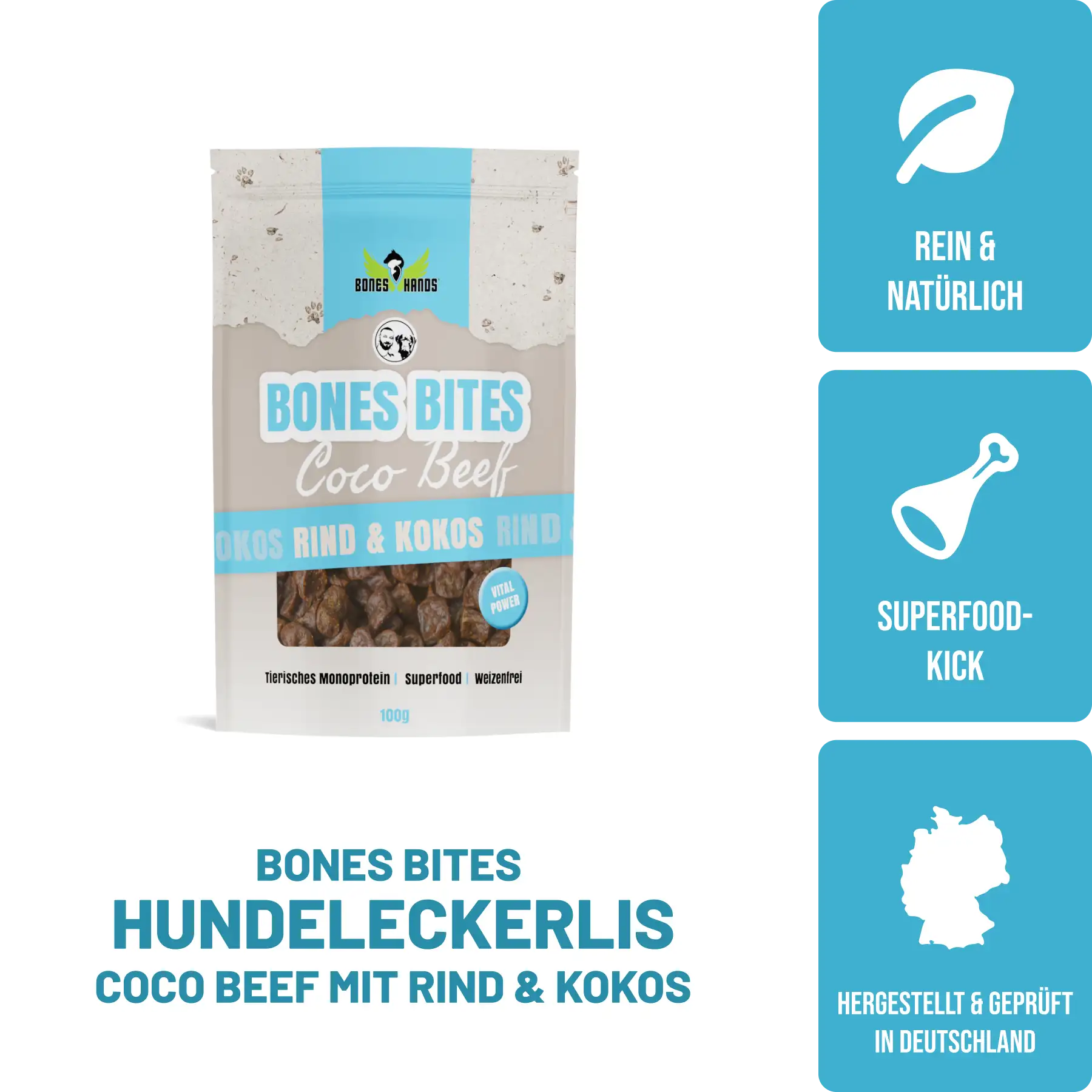 BonesBites Cocobeef Leckerlis Boneshands