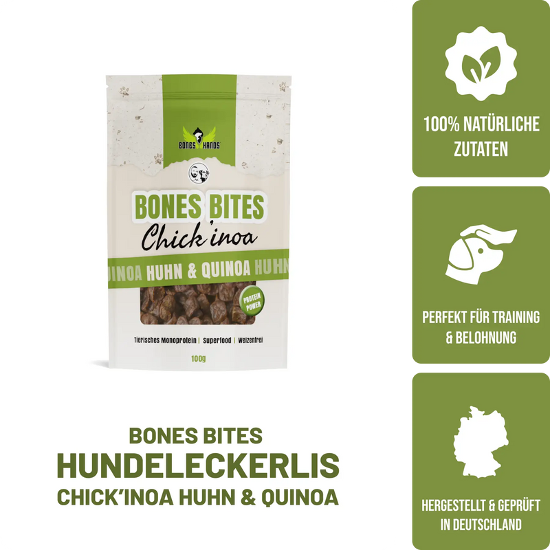 Bones Bites Dog Treats Chick'inoa with Chicken &amp; Quinoa