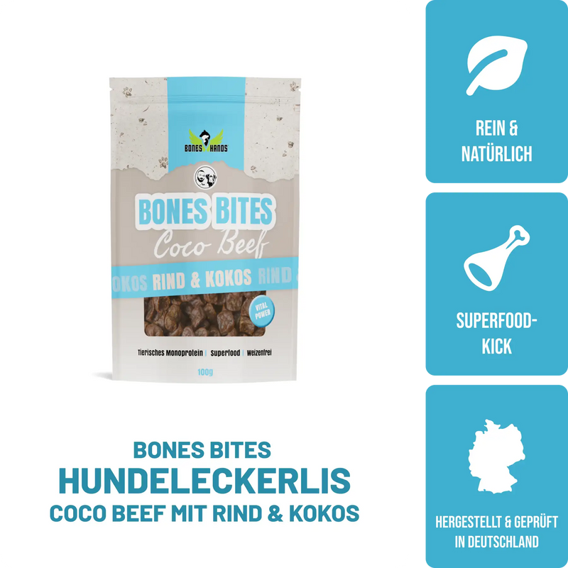 Bones Bites Dog Treats Coco Beef with Beef and Coconut