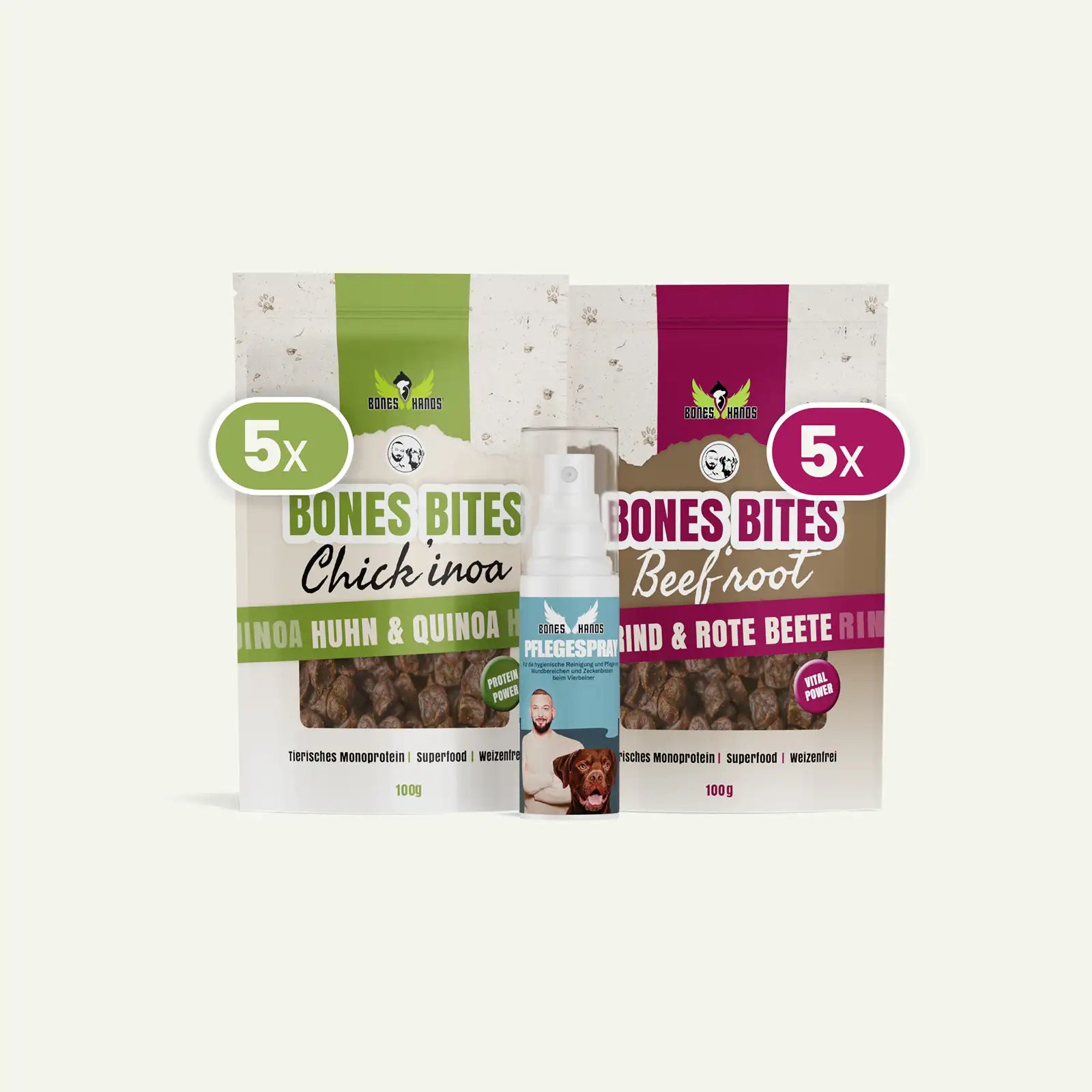 Boneshands Bundle Pflegespray und Leckerlis