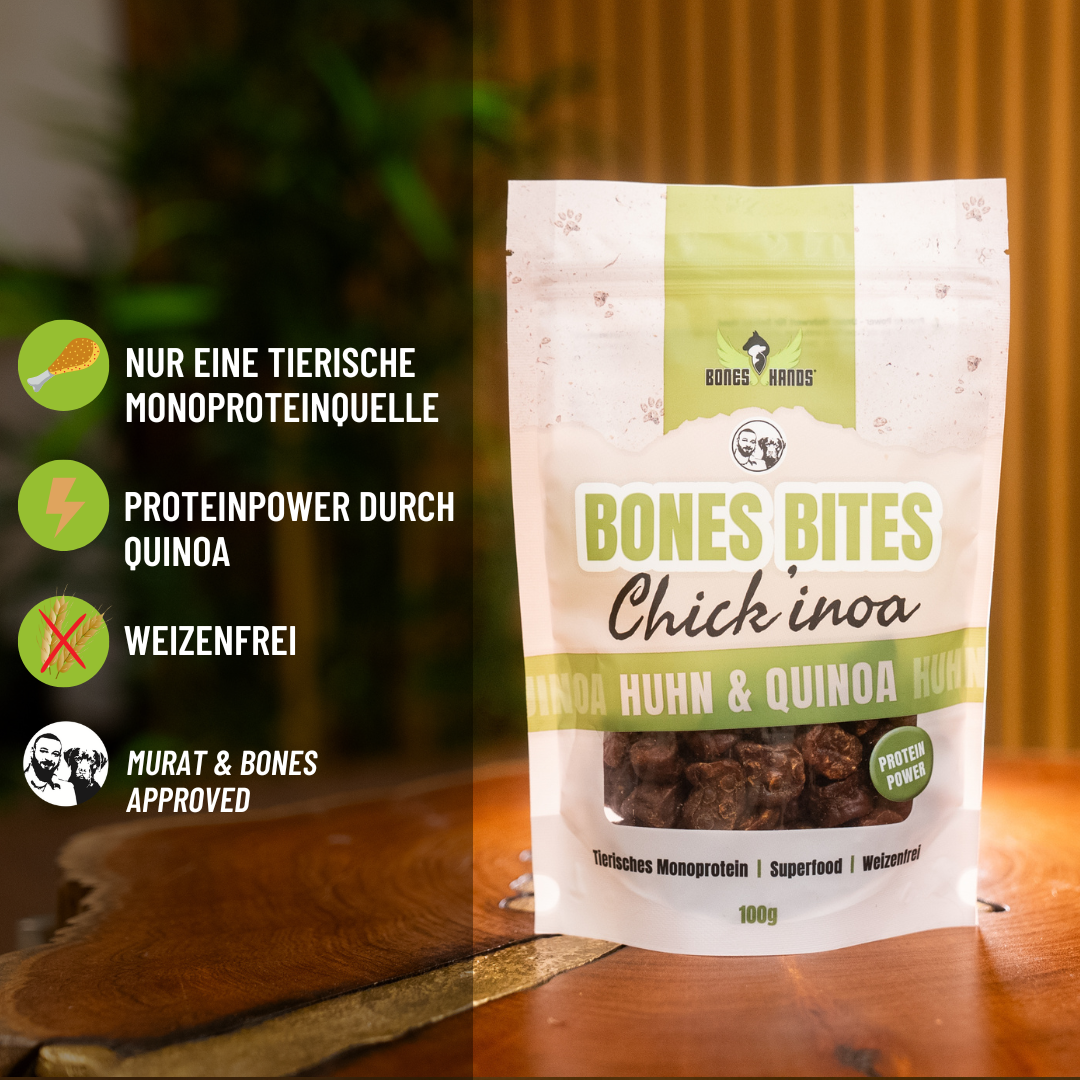 Bones Bites Hundeleckerlis Chick’inoa Huhn & Quinoa