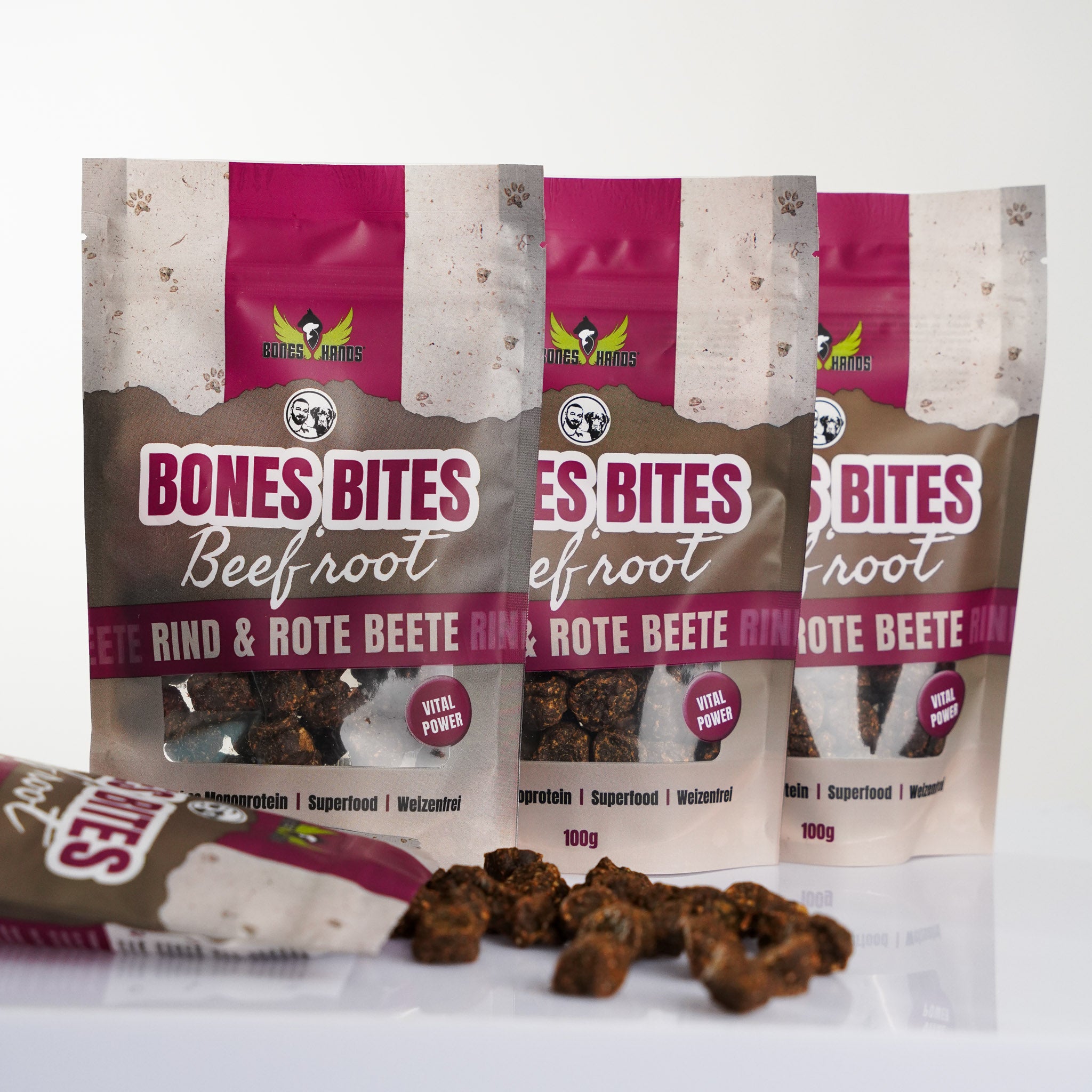 Bones Bites Hundeleckerlis Beef'root Rind und rote Beete